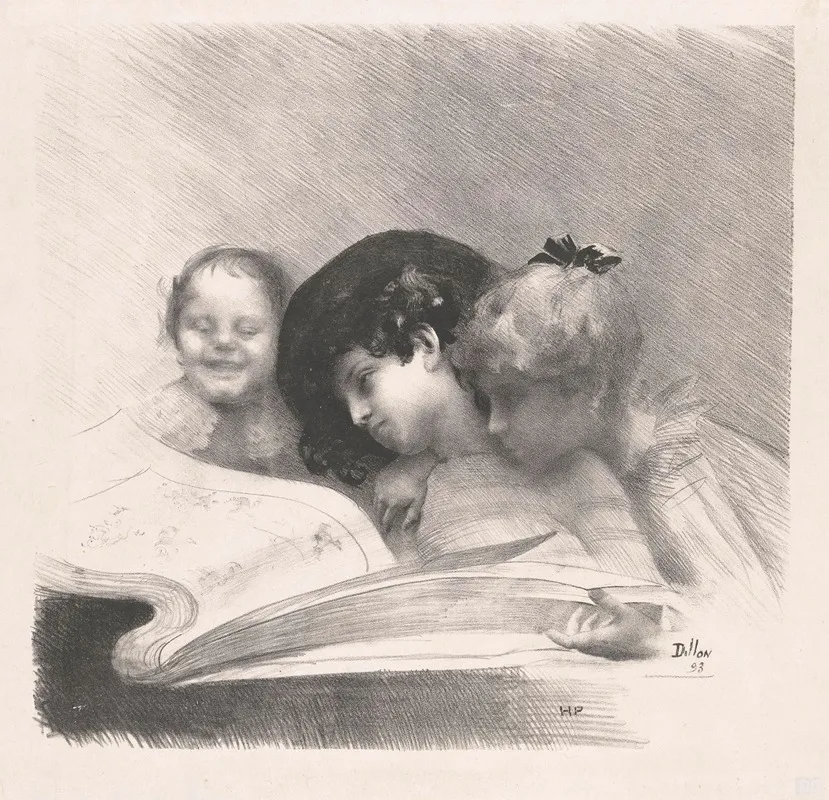 Three Girls Looking At A Picture Album