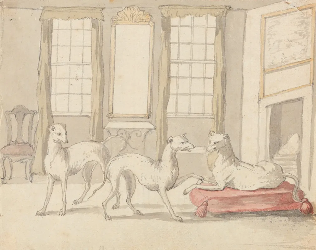 Three Greyhounds In A Room