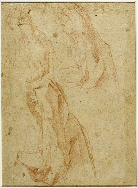 Three Half Length Studies Of Veiled Female Figure Wall Art by Andrea Boscoli - High-Resolution Digital Print