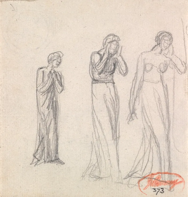 Three Lamenting Women Wall Art by George Romney - High-Resolution Digital Print