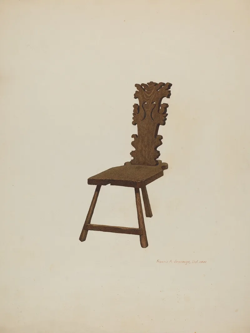 Three Legged Chair Wall Art by Francis Jennings - High-Resolution Digital Print