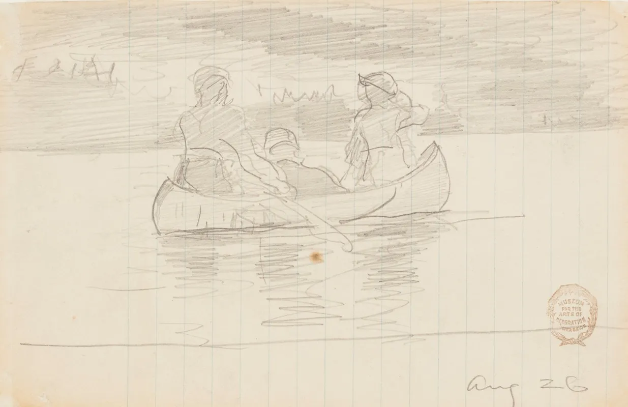 Three Men In A Canoe Il Manigne Quebec