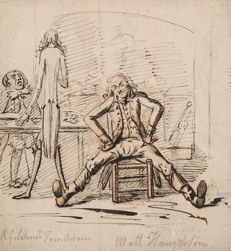 Three Men In A Room Gilchrist Seated At A Table Tom Adam Standing Seen From Behind And Matt Haughton Seated Legs Outspread And Arms Akimbo Before A Fire