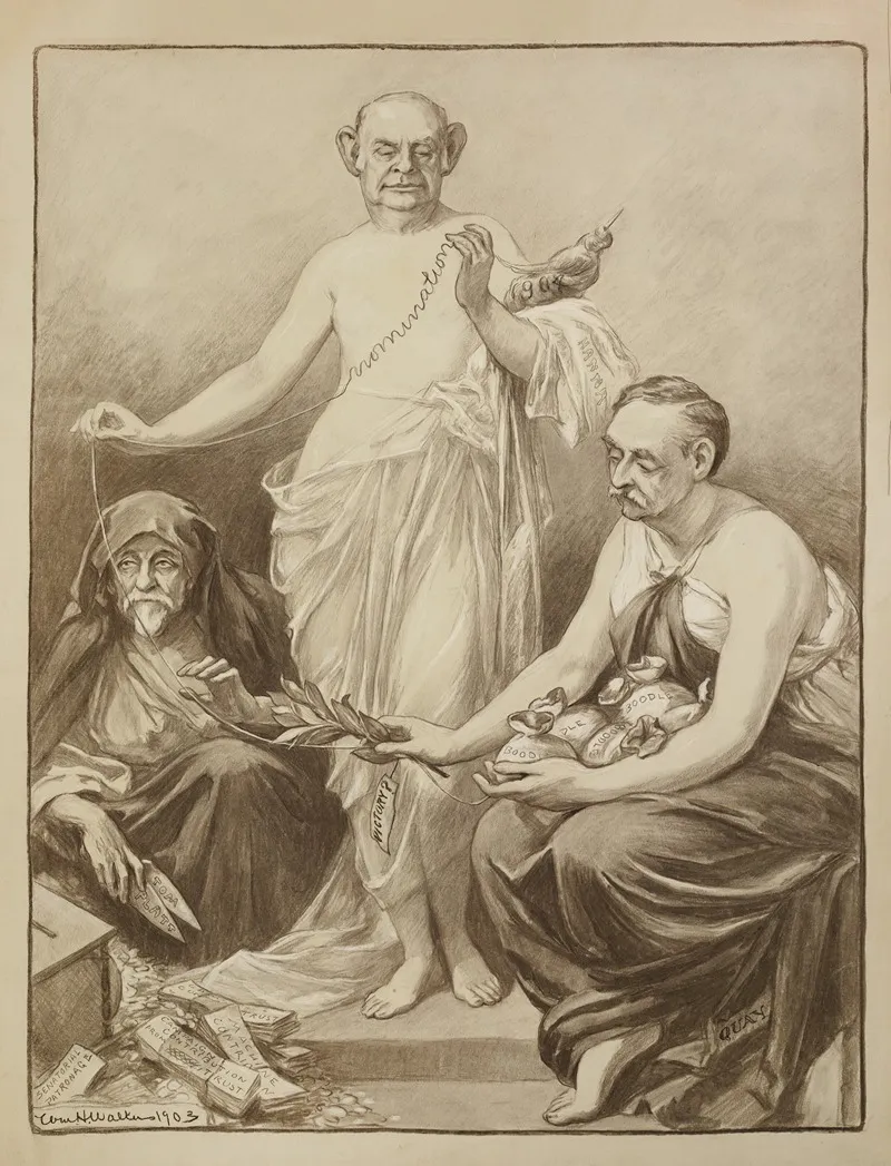 Three Men In The Parts Of The Three Fates