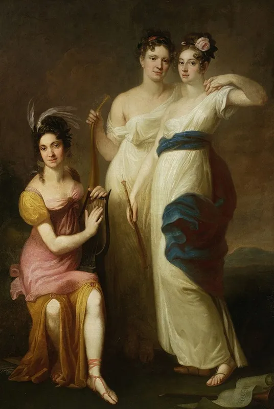 Three Muses Mazarakowa Lekczynska Wendowa Wall Art by Józef Peszka - High-Resolution Digital Print