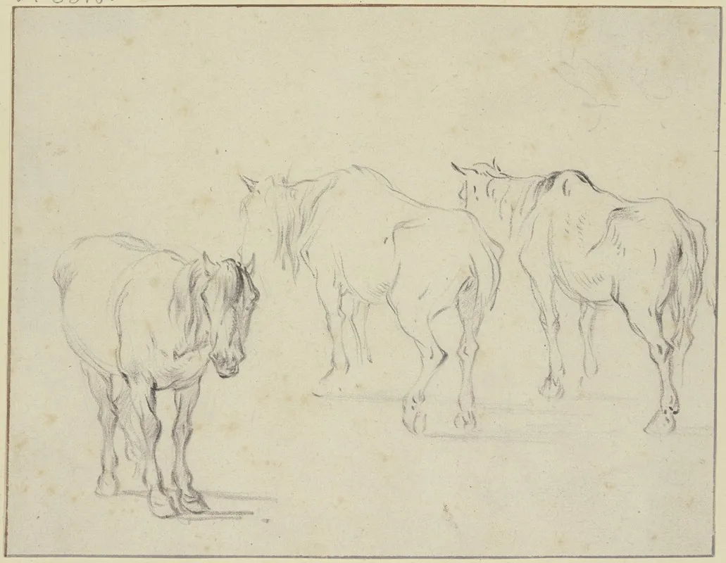 Three Old Horses Wall Art by Pieter van Bloemen - High-Resolution Digital Print