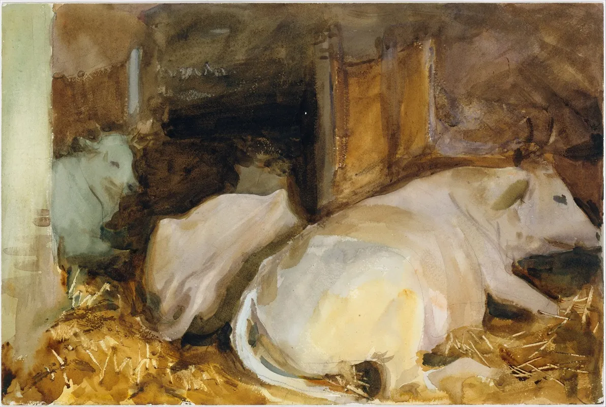 Three Oxen Wall Art by John Singer Sargent - High-Resolution Digital Print