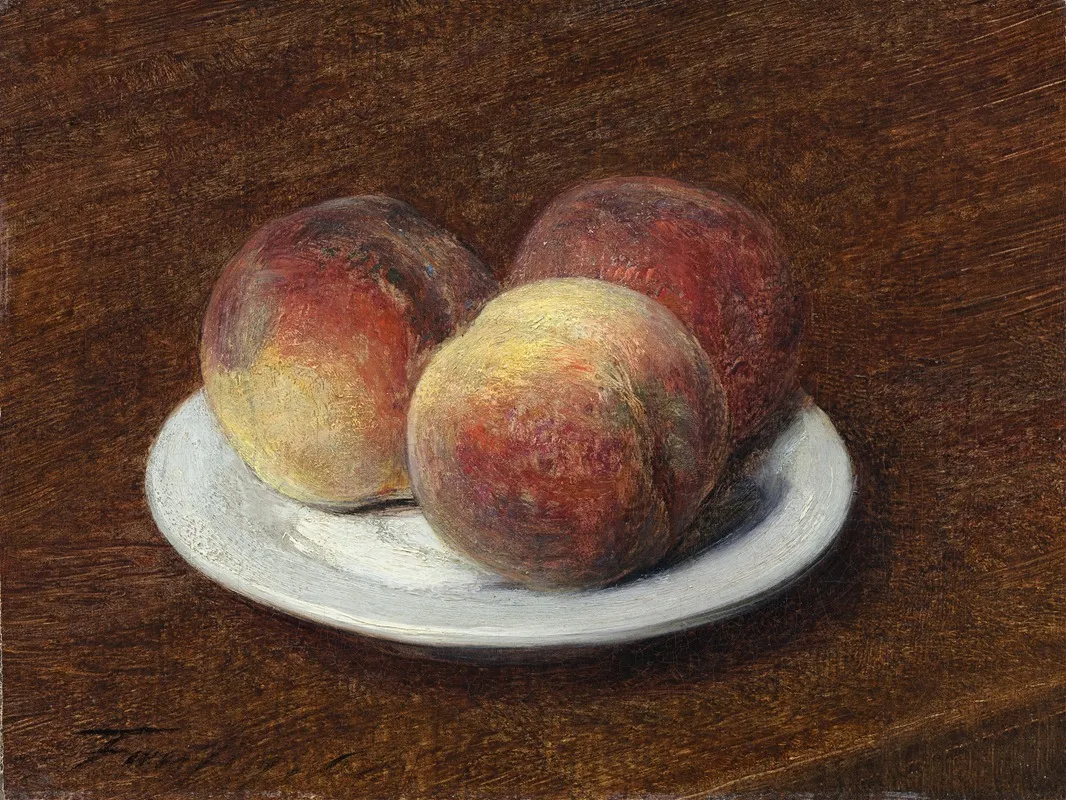 Three Peaches On A Plate Wall Art by Henri Fantin-Latour - High-Resolution Digital Print
