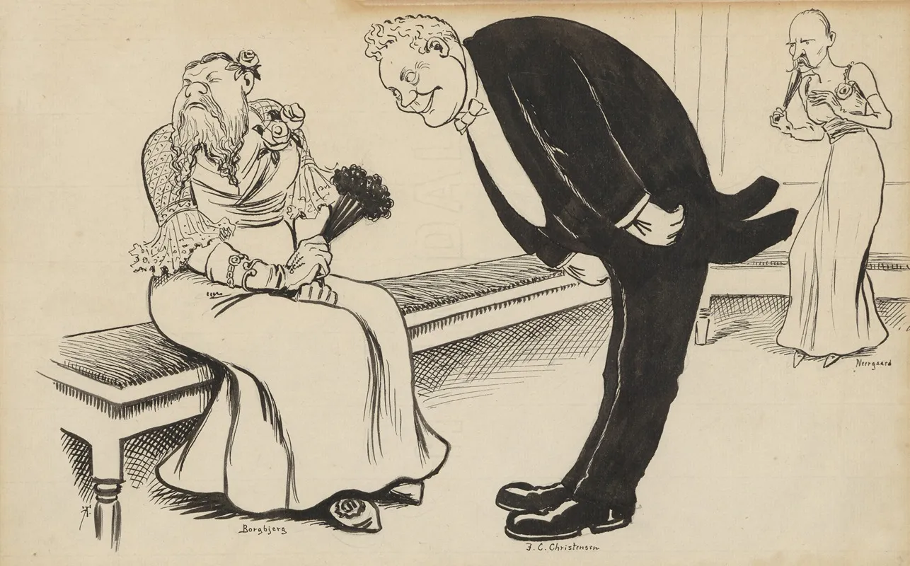 Three Politicians In The Theater Wall Art by Axel Holger Thiess - High-Resolution Digital Print