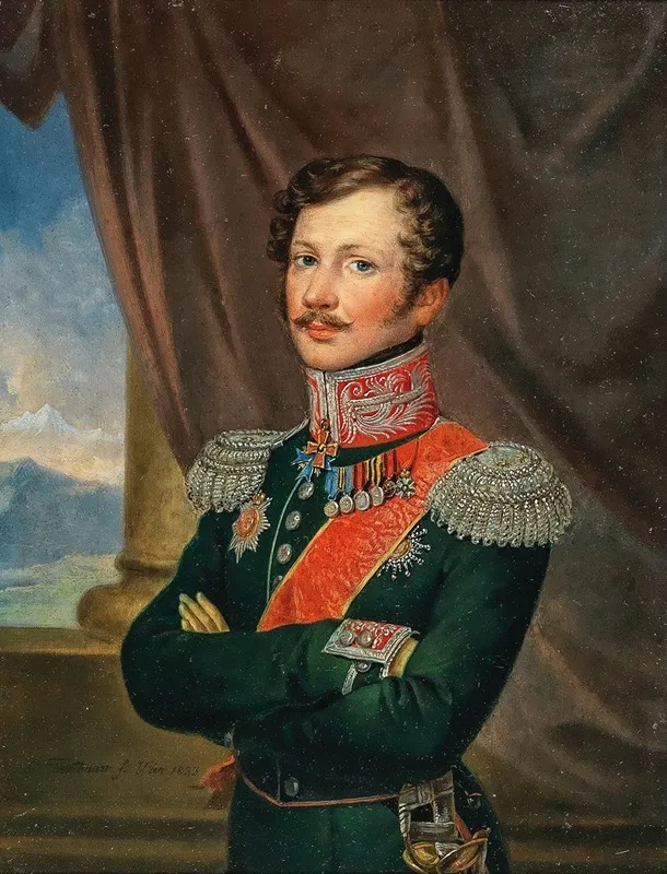 Three Quarter Length Portrait Of The Major General Of The Imperial Russian Army Pavel Yakovlevich Paul Andreas Von Rennenkampff Helmet Livonia 1790 1857 Saint Petersburg Wall Art by Leopold Fertbauer - High-Resolution Digital Print