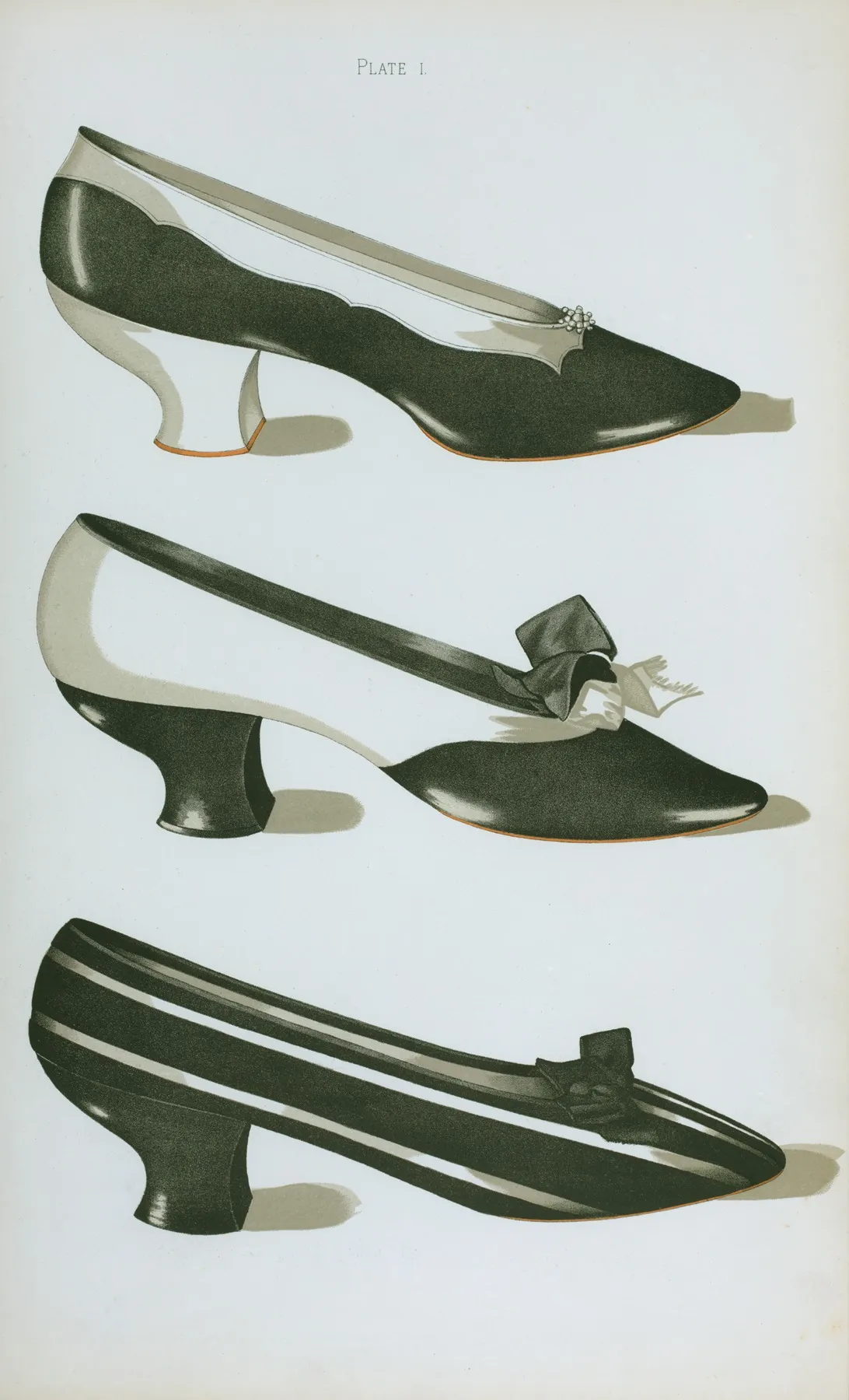 Three Shoes In Magpie Colors The First Two In Kid The Third In Black And White Velvet