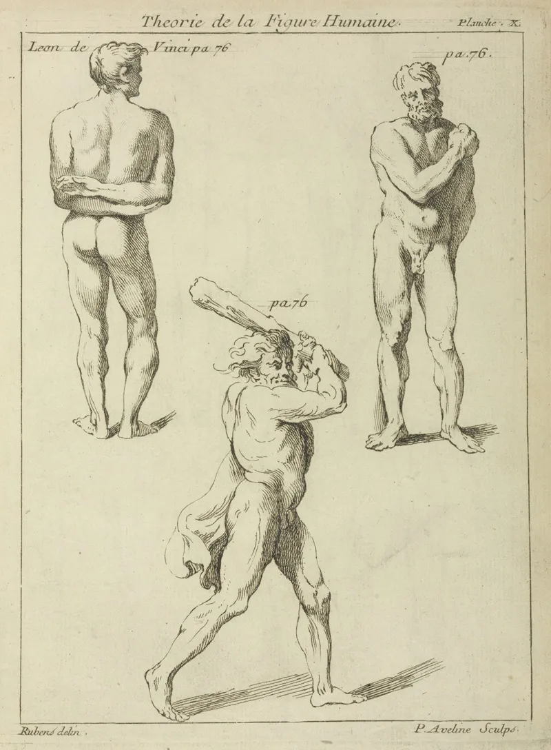 Three Studies Of Male Figures 2 Wall Art by Peter Paul Rubens - High-Resolution Digital Print