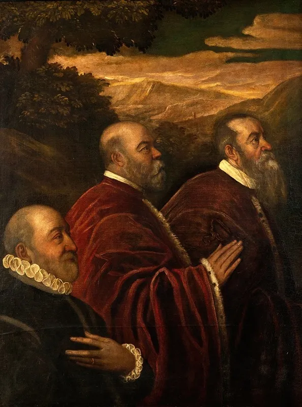 Three Venetian Counsellors Wall Art by School of Jacopo Tintoretto - High-Resolution Digital Print