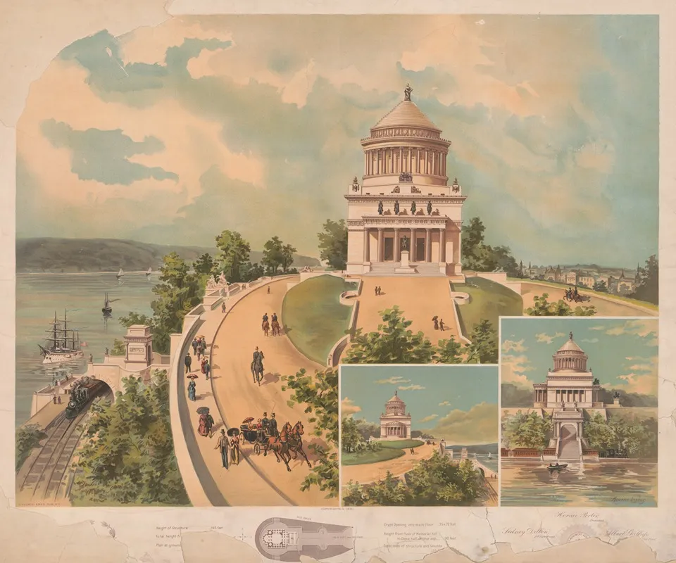 Three Views Of And Possible Proposal For Grants Tomb Wall Art by Maurice Ingres - High-Resolution Digital Print