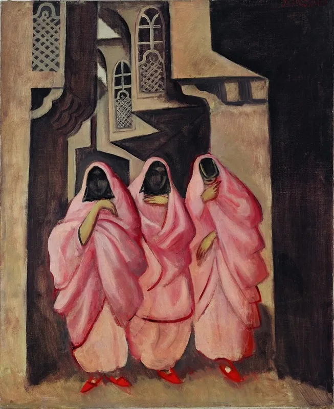 Three Women On The Street Of Baghdad Wall Art by Jāzeps Grosvalds - High-Resolution Digital Print