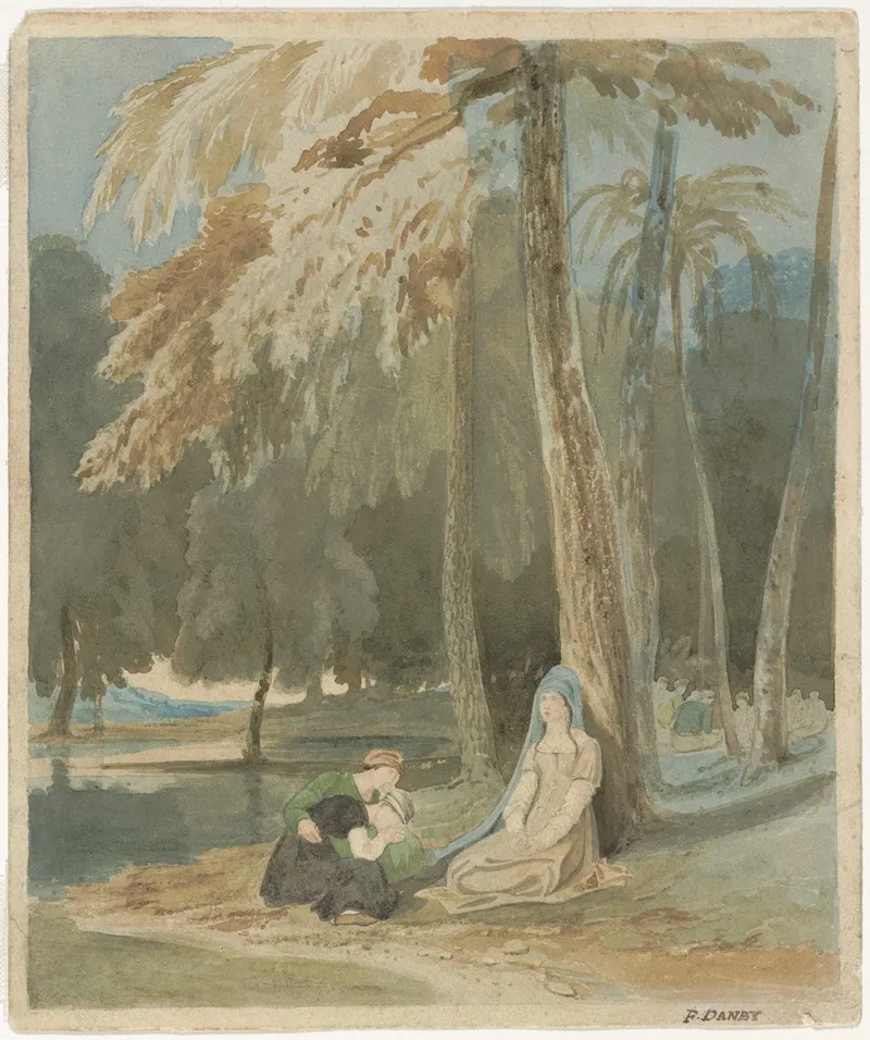 Three Women Seated By A Wooded Lake 2