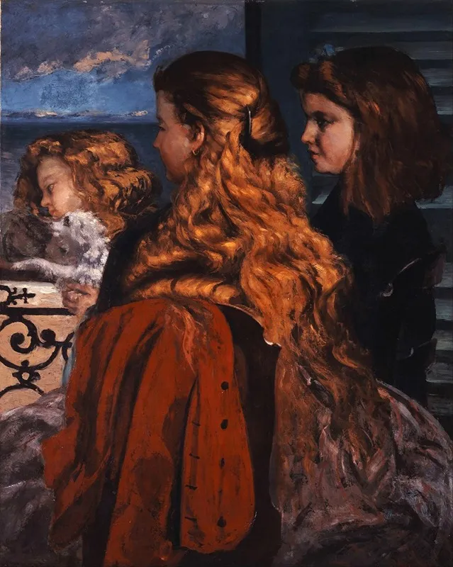 Three Young Englishwomen By A Window Wall Art by Gustave Courbet - High-Resolution Digital Print