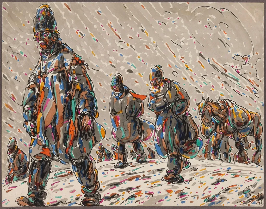Through The Snow Wall Art by Alfred Ost - High-Resolution Digital Print