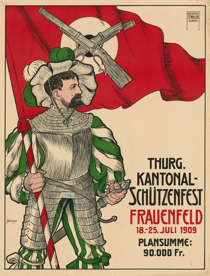 Thurg Kantonal Schutzenfest Frauenfeld 1909 Wall Art by Arthur Otto Abrecht - High-Resolution Digital Print