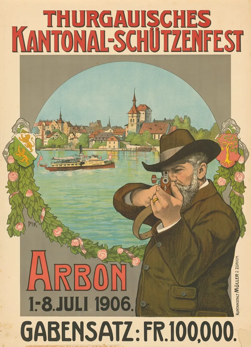 Thurgauisches Kantonal Schutzenfest Arbon 1906 Wall Art by Paul Krawutschke - High-Resolution Digital Print