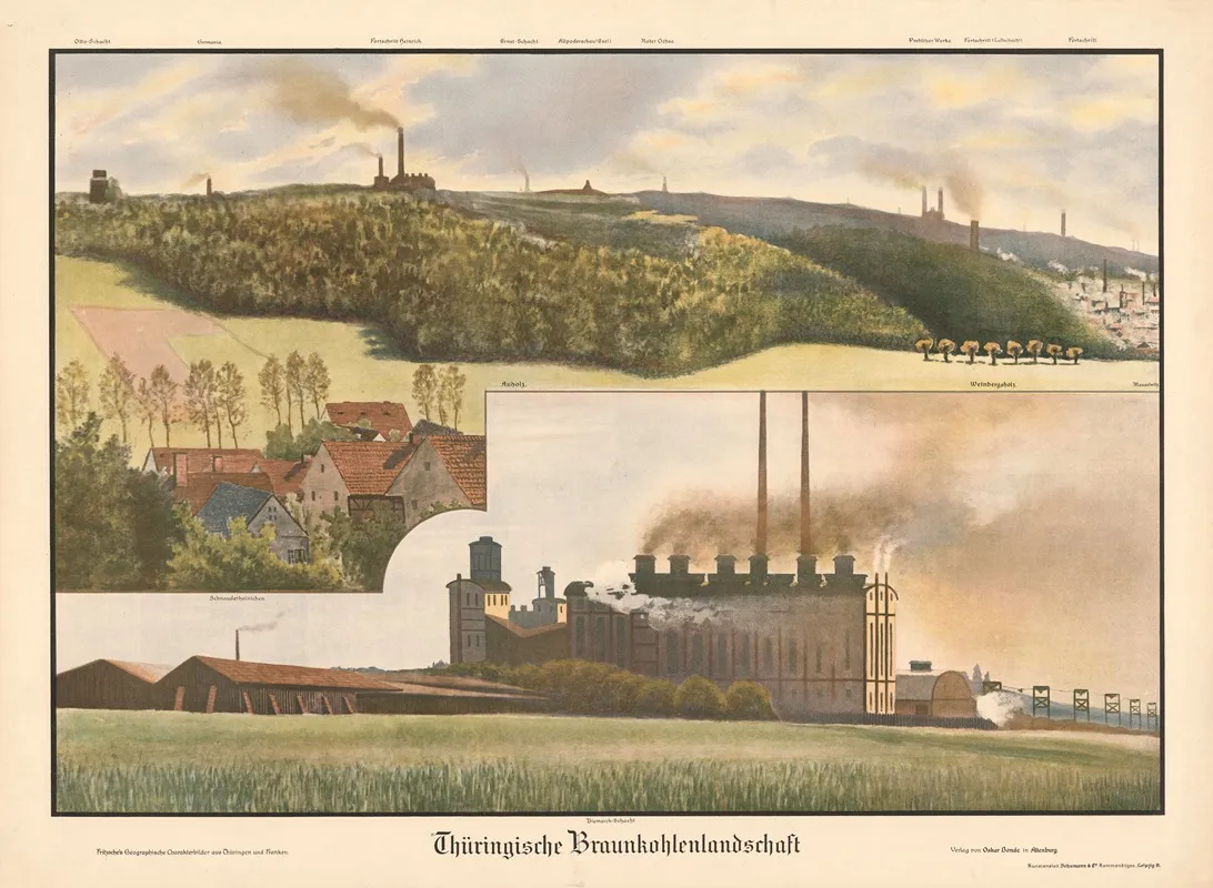 Thuringische Braunkohlenlandschaft Wall Art by Oskar Jacobi - High-Resolution Digital Print