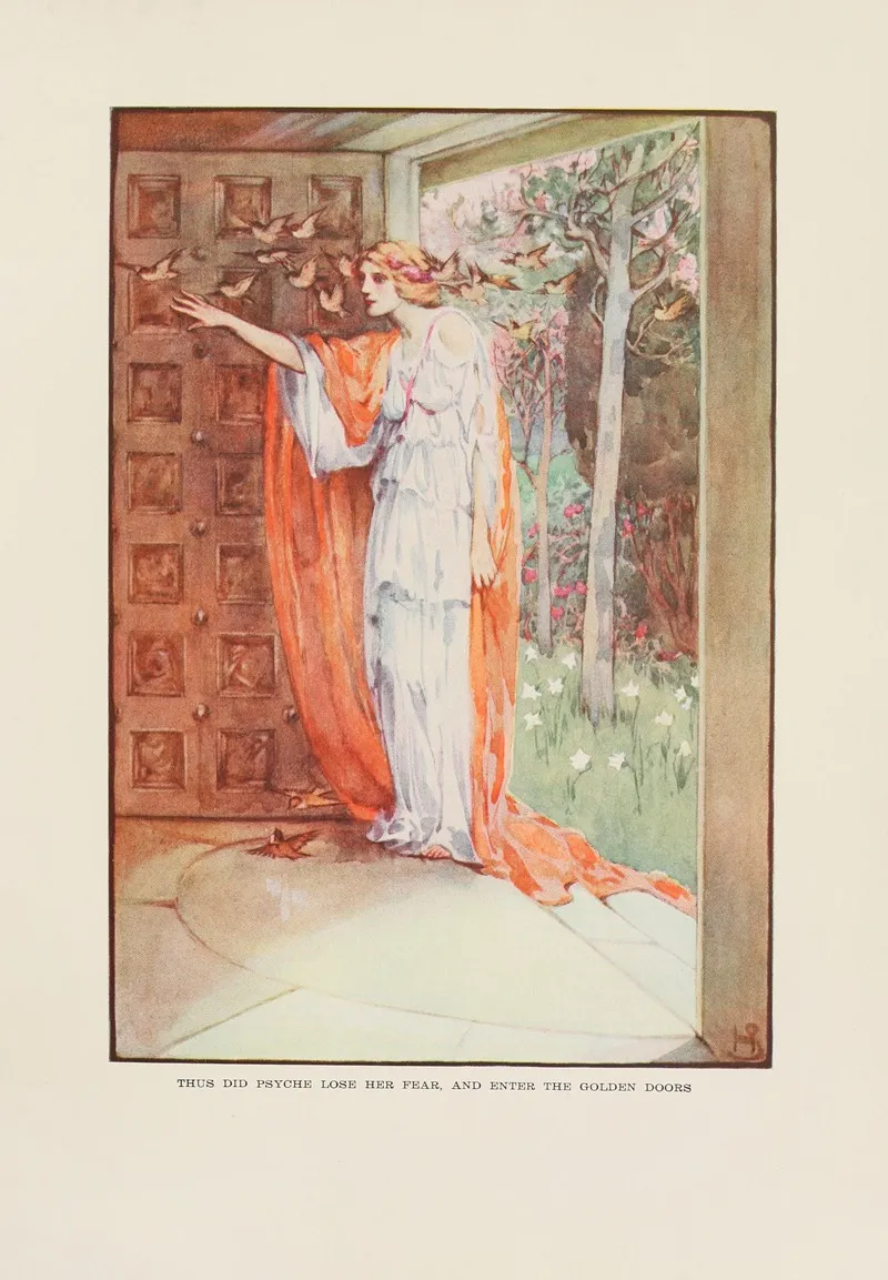 Thus Did Psyche Lose Her Fear And Enter The Golden Doors Wall Art by Helen Stratton - High-Resolution Digital Print