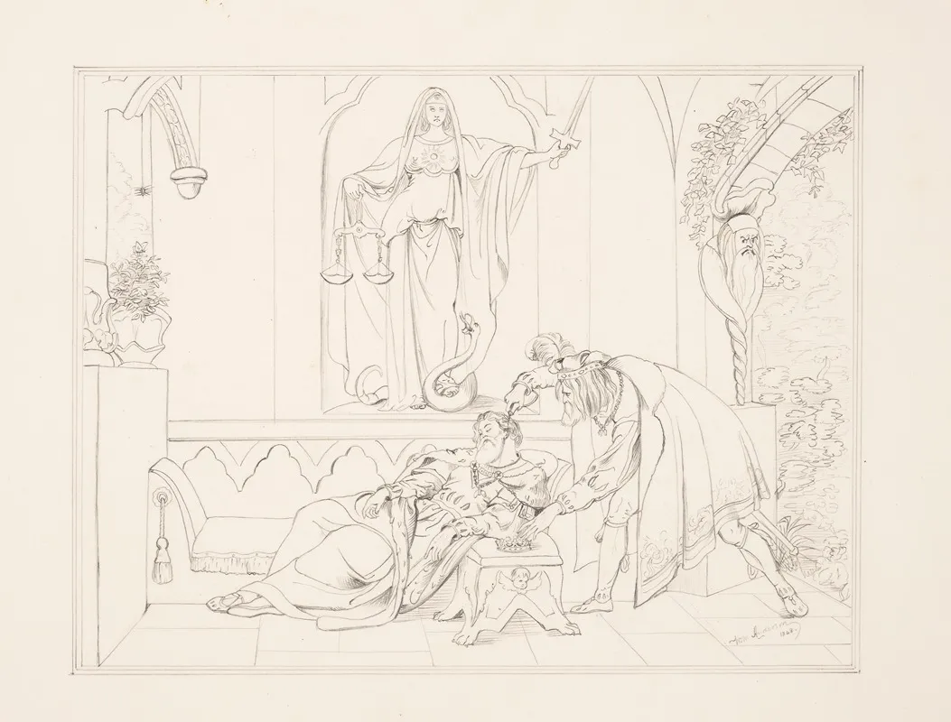 Thus Was I Sleeping By A Brothers Hand Of Life Of Crown Of Queen At Once Dispatched Hamlet Act I Sc 5 Wall Art by William M. Anderson - High-Resolution Digital Print