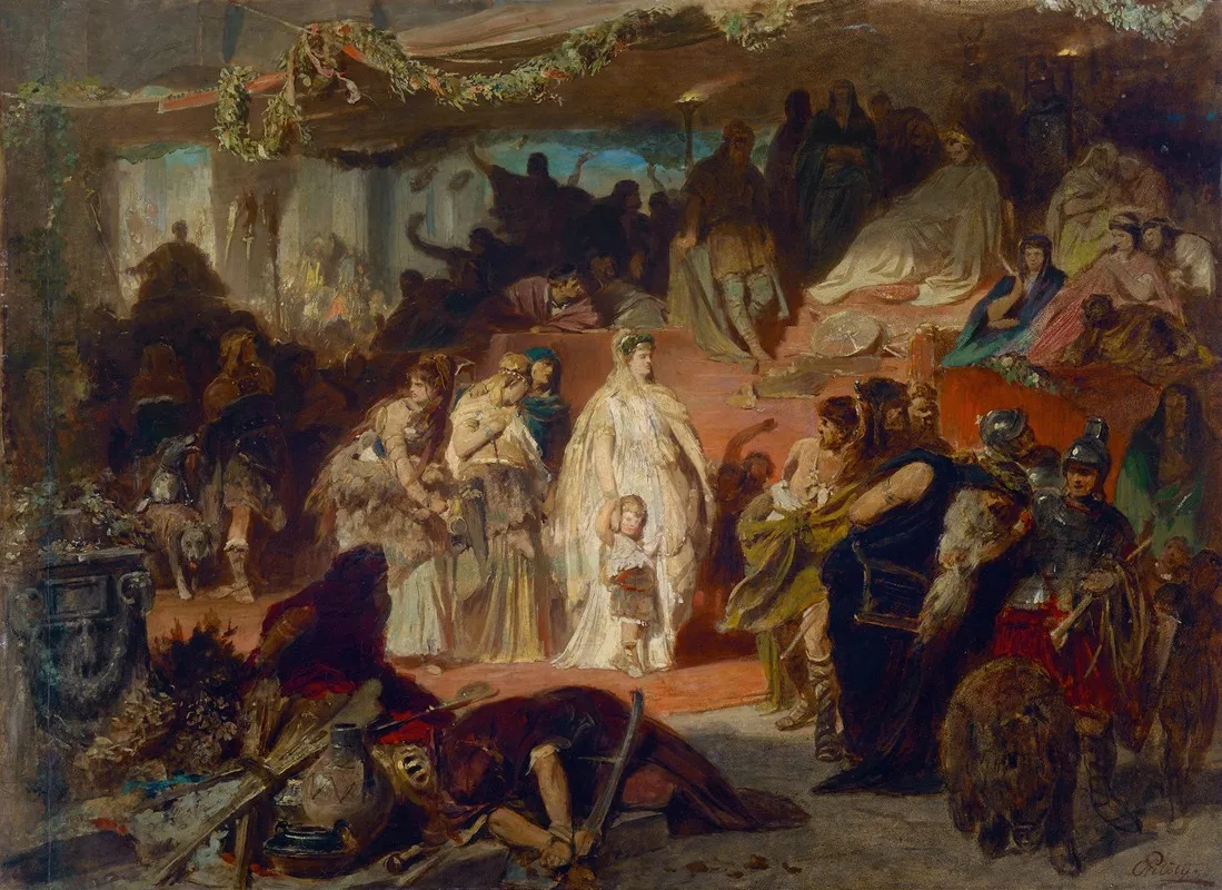 Thusnelda In The Triumphal Procession Of Germanikus Wall Art by Karl Theodor von Piloty - High-Resolution Digital Print