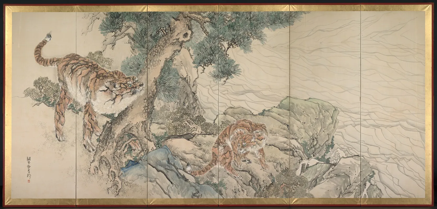 Tiger Family 3 Wall Art by Kishi Ganku - High-Resolution Digital Print