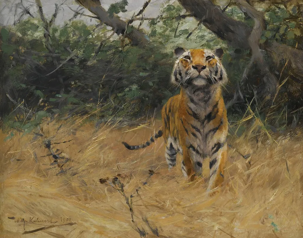 Tiger On The Watch 2 Wall Art by Wilhelm Kuhnert - High-Resolution Digital Print