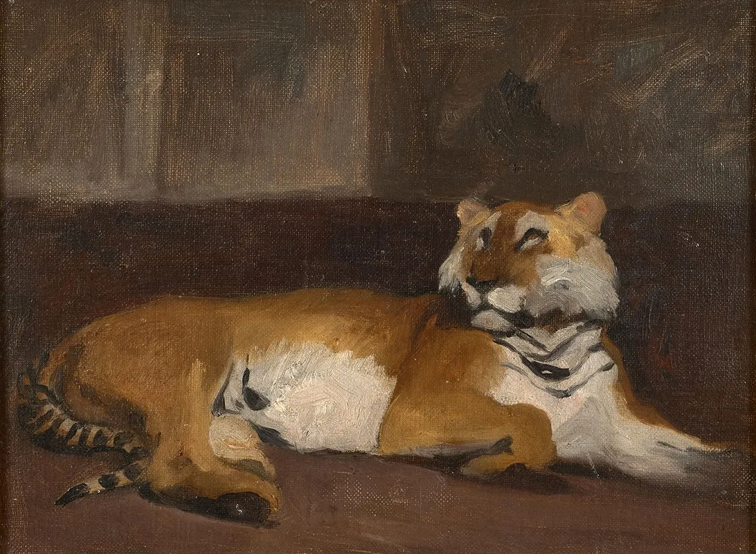 Tigre Allonge Wall Art by Auguste Lançon - High-Resolution Digital Print