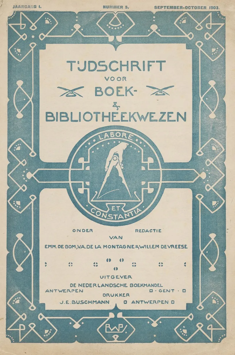 Tijdschrift Voor Boek En Bibliotheekwezen September October 1903 Wall Art by Reinier Willem Petrus de Vries - High-Resolution Digital Print