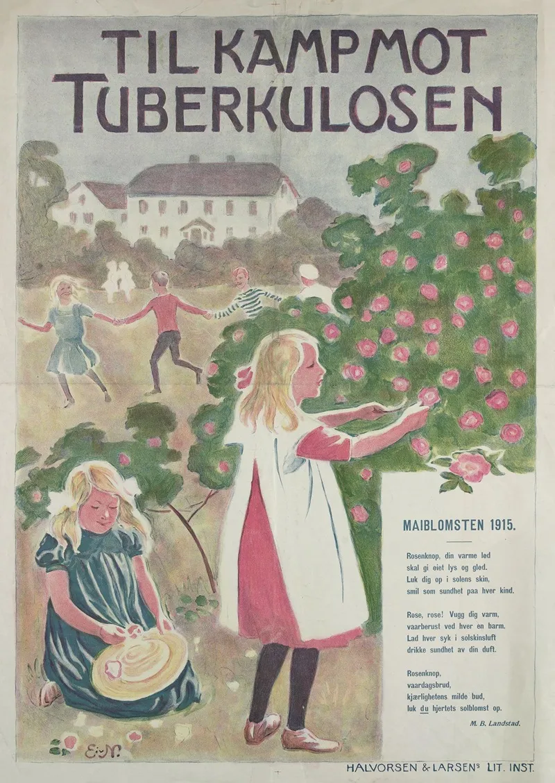 Til Kamp Mot Tuberkulosen Maiblomsten 1915 Wall Art by Halvorsen &amp; Larsens Lit. Inst. - High-Resolution Digital Print