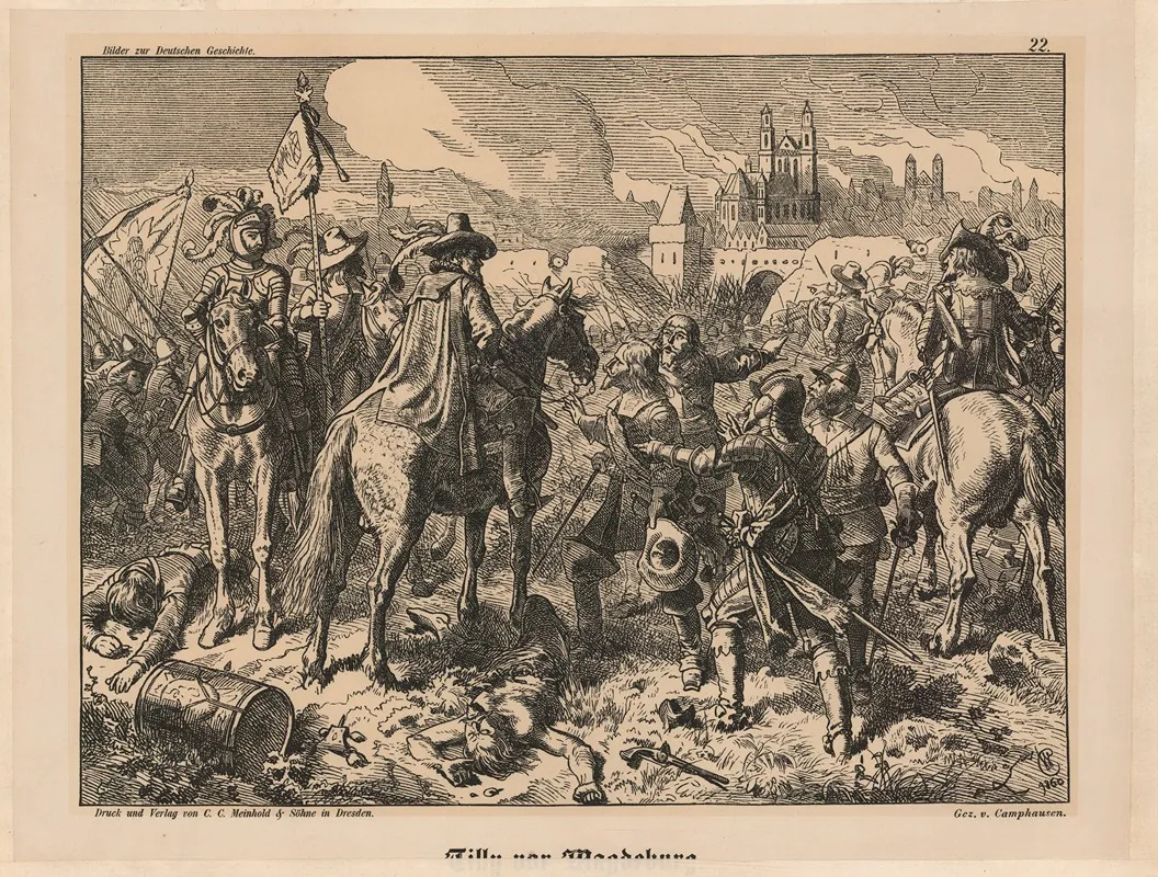 Tilly Vor Magdeburg Wall Art by Wilhelm Camphausen - High-Resolution Digital Print