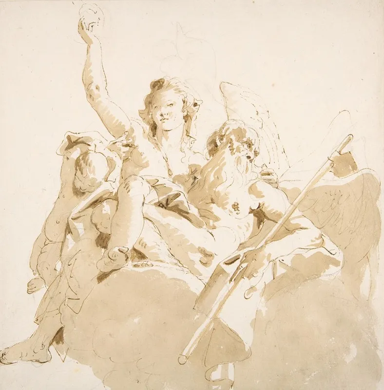 Time And Truth 2 Wall Art by Giovanni Battista Tiepolo - High-Resolution Digital Print