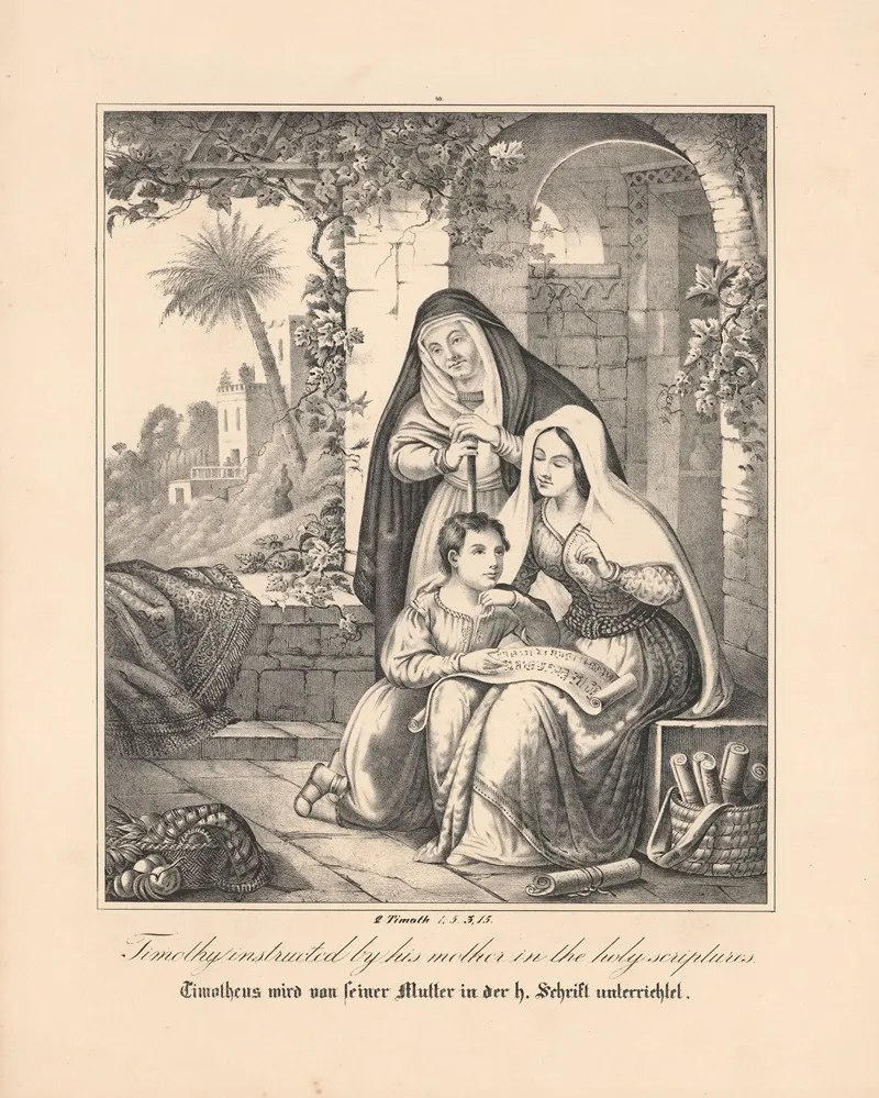 Timothy Instructed By His Mother In The Holy Scriptures Wall Art by Johann Baptist Sonderland - High-Resolution Digital Print