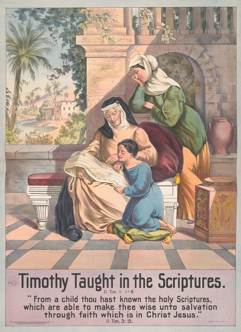 Timothy Taught In The Scriptures 2 Wall Art by Stecher Litho. Co - High-Resolution Digital Print