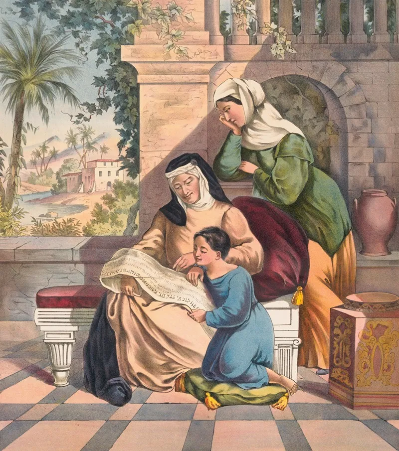 Timothy Taught In The Scriptures Wall Art by Stecher Litho. Co - High-Resolution Digital Print