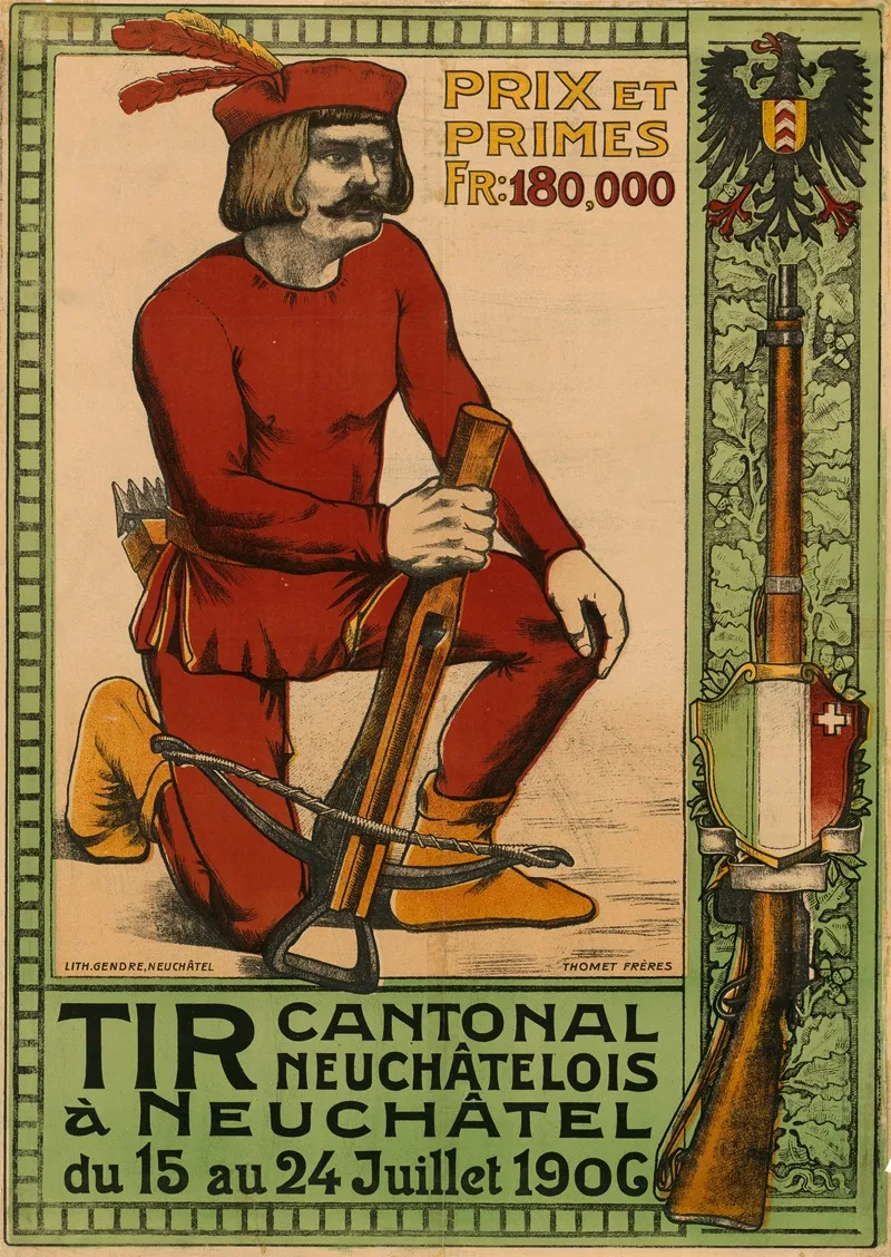 Tir Cantonal Neuchatelois 1906 Wall Art by Thomet Frères - High-Resolution Digital Print