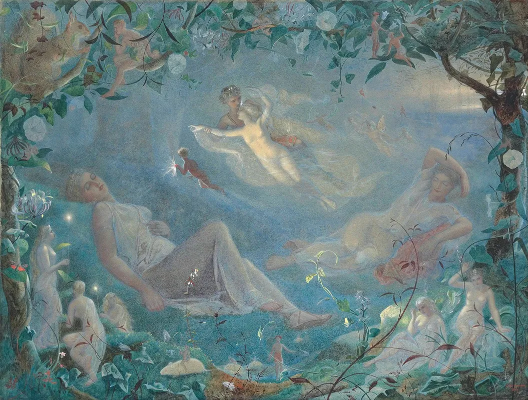 Titania Asleep A Scene From A Midsummer Nights Dream Act Ii Scene Ii Wall Art by John Simmons - High-Resolution Digital Print