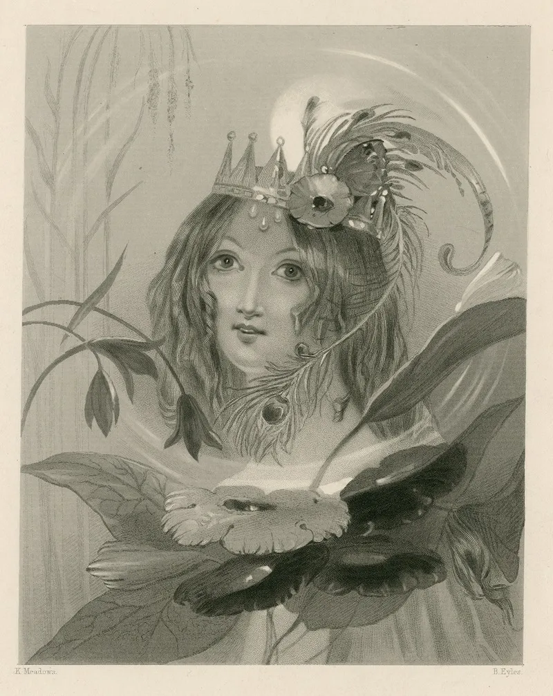 Titania Midsummer Nights Dream Wall Art by Joseph Kenny Meadows - High-Resolution Digital Print