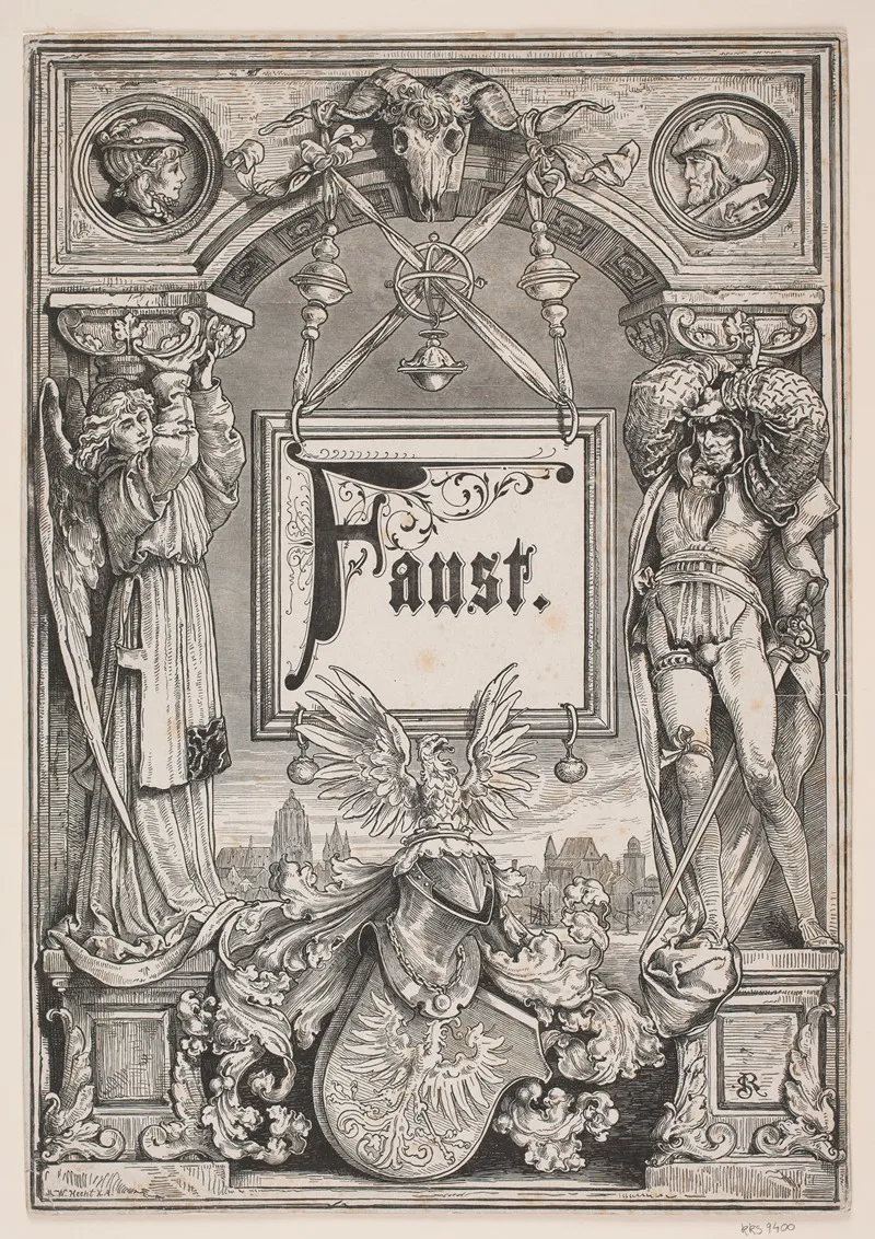 Titelblad Og Vignet Til En Udgave Af Faust Munchen 1884 2 Wall Art by André Bork - High-Resolution Digital Print