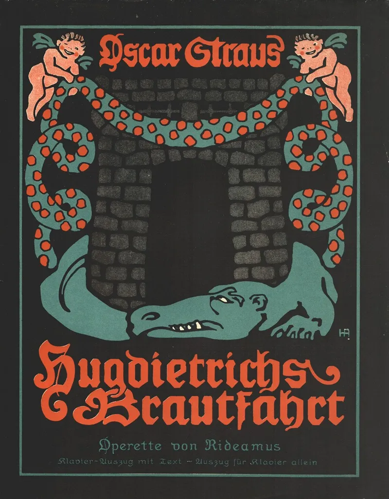 Titelblatt Operette Hugdietrichs Brautfahrt Oscar Straus Wall Art by Hermann Abeking - High-Resolution Digital Print
