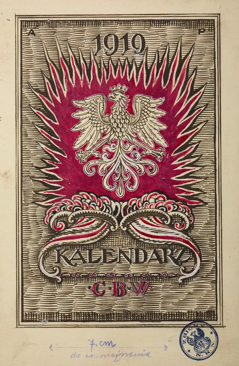 Title Page Design Of The Calendar Of The Supreme National Committee For The Year 1919 Wall Art by Antoni Stanisław Procajłowicz - High-Resolution Digital Print