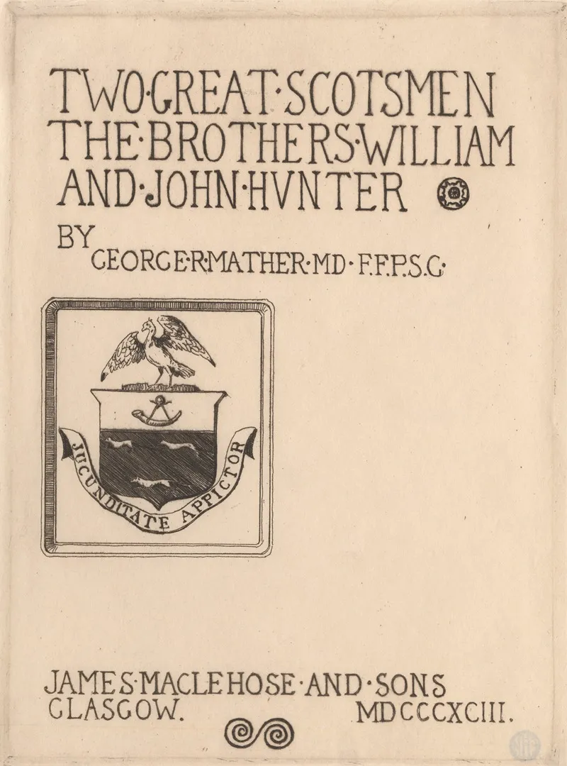 Title Page William Hunters Coat Of Arms
