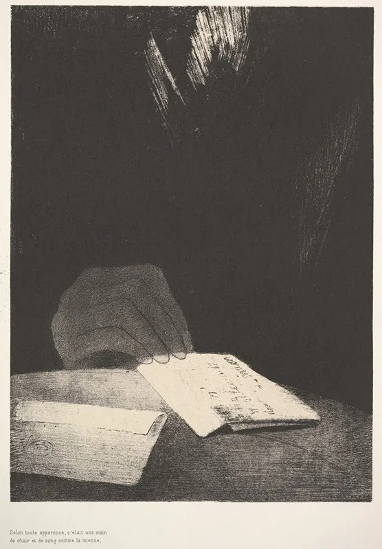 To All Appearances It Was A Hand Of Flesh And Blood Just Like My Own Wall Art by Odilon Redon - High-Resolution Digital Print