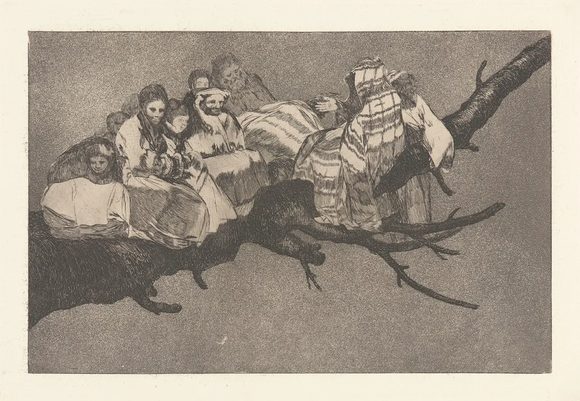 To Go Amongst The Branches I E To Talk Through Ones Hat Ridiculous Folly Andarse Por Las Ramas Disparate Ridiculo Wall Art by Francisco de Goya - High-Resolution Digital Print