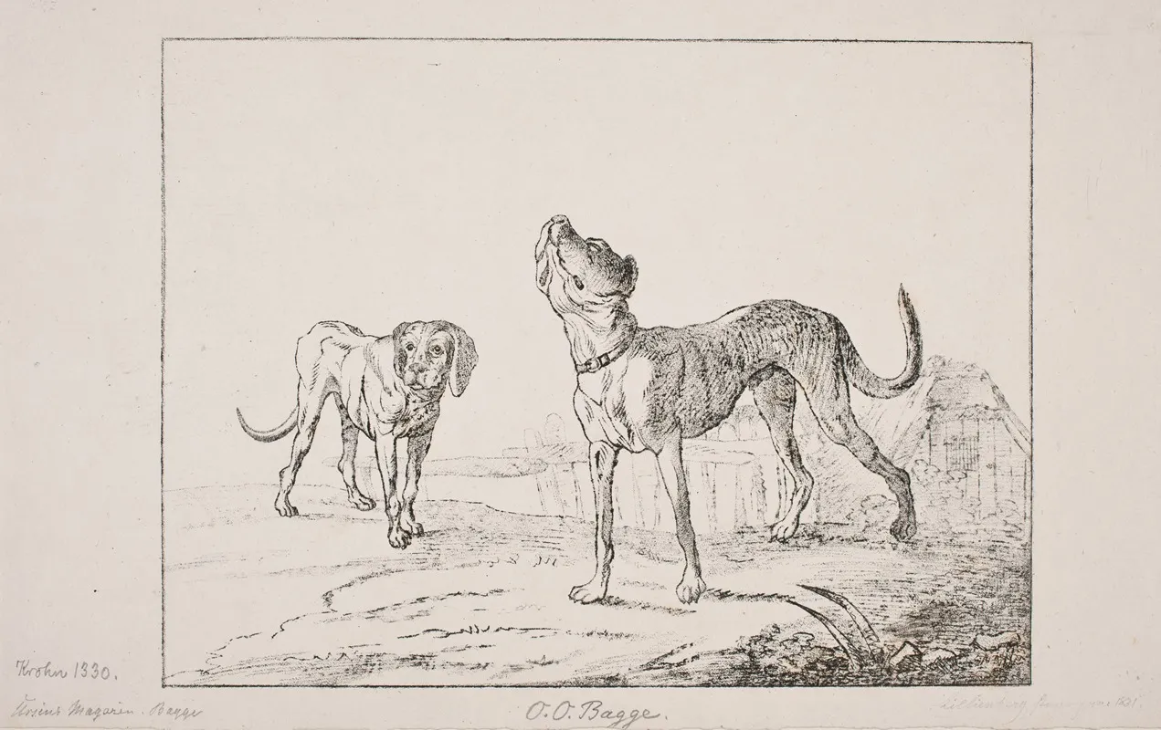 To Hunde Wall Art by Oluf Olufsen Bagge - High-Resolution Digital Print