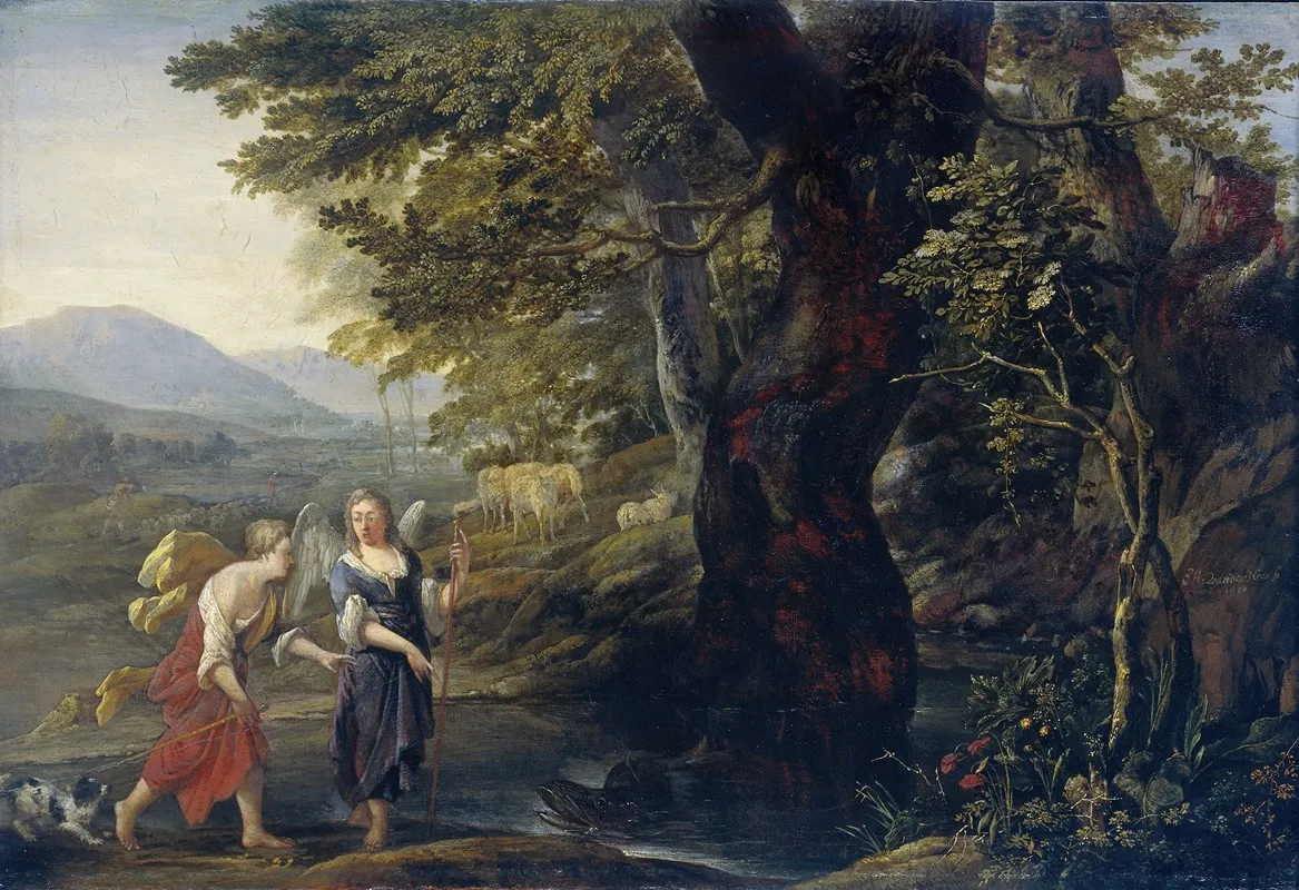 Tobias And The Angel 12 Wall Art by Eglon van der Neer - High-Resolution Digital Print
