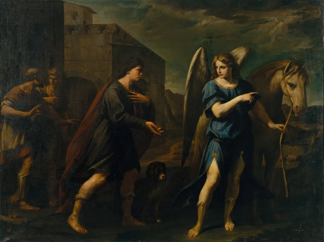 Tobias Meets The Archangel Raphael Wall Art by Andrea Vaccaro - High-Resolution Digital Print